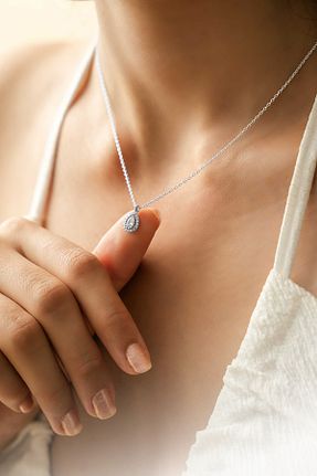 گردنبند نقره طوسی زنانه 925 عیار luxtone - کد 951331026