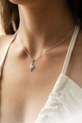 گردنبند نقره طوسی زنانه 925 عیار luxtone - کد 951331227