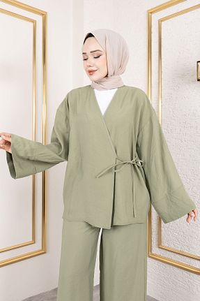 ست بالاتنه و پائین تنه حجاب سبز زنانه رگولار Tesettür Dünyası - کد 951535621