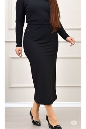 دامن مشکی زنانه لیکرا ECEYLÜL MODA - کد 951532687