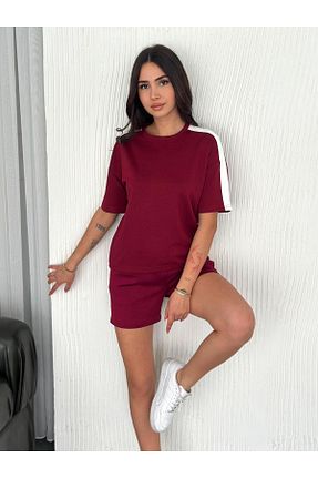 ست بالاتنه و پائین تنه زرشکی زنانه بافتنی CUSTOM - کد 951535314