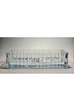 کاسه و بشقاب دکوراتیو سفید شیشه Kristal Market - کد 951521481