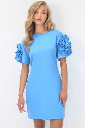 لباس آبی زنانه پلی استر Trend Alaçatı Stili - کد 950629296