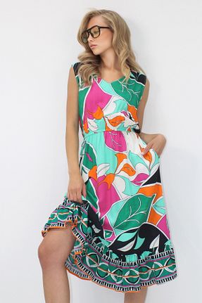 لباس سبز زنانه بافتنی Trend Alaçatı Stili - کد 950629326