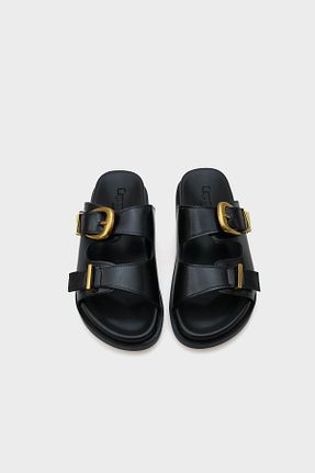 دمپائی مشکی زنانه چرم مصنوعی Capone Outfitters - کد 935550608