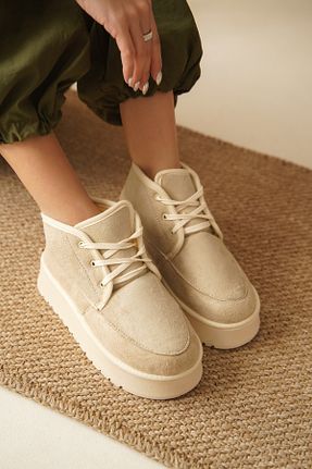 بوت / نیم بوت بژ زنانه چرم مصنوعی Capone Outfitters - کد 867620023
