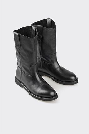 بوت / نیم بوت مشکی زنانه چرم خالص Elle - کد 861838127