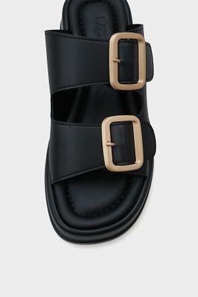 دمپائی مشکی زنانه چرم مصنوعی Capone Outfitters - کد 848150618