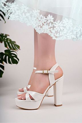 کفش مجلسی سفید زنانه چرم مصنوعی Lölük Moda - کد 829119287