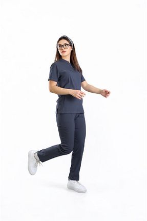 ست بالاتنه و پائین تنه طوسی زنانه ویسکون By Terzi Medikal - کد 943601905