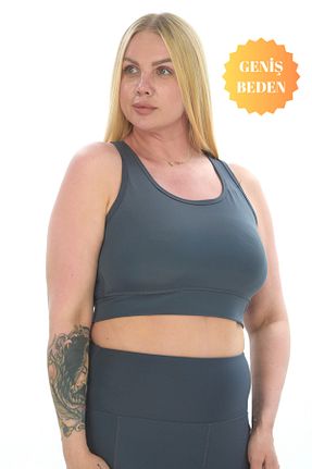 نیم تنه سایز بزرگ طوسی زنانه پلی ویسکون BANEGA - کد 821409007