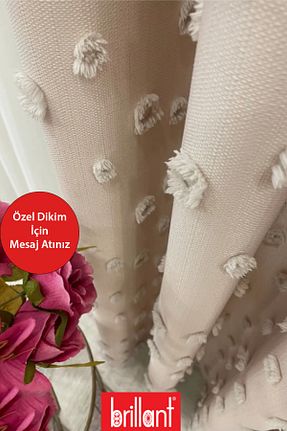 پرده زمینه بژ کتان Perde Pendik - کد 945210437
