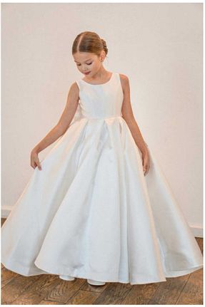 لباس مجلسی و فارغ التحصیلی سفید بچه گانه ساتن Kids - کد 947364843