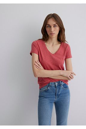 تیشرت قرمز زنانه یقه هفت Mavi - کد 895043094