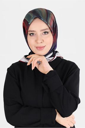 روسری زرشکی پلی استر Alvina - کد 803519019