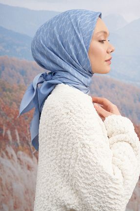 روسری آبی پنبه ای ARMANDA - کد 848862012