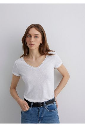 تیشرت سفید زنانه اسلیم فیت Mavi - کد 2836168