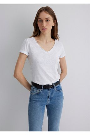 تیشرت سفید زنانه اسلیم فیت Mavi - کد 2836168