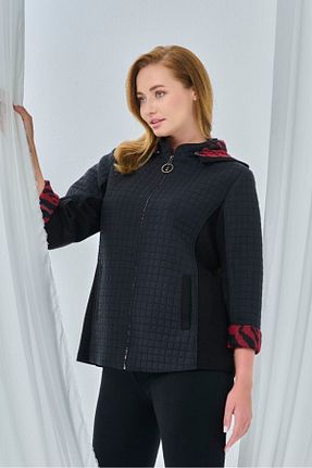 کت سایز بزرگ مشکی زنانه Kapitone DE WHITES - کد 946353263