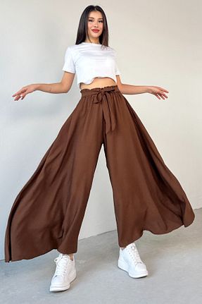 شلوار قهوه ای زنانه بافتنی Cappmoda - کد 931254033