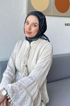 روسری مشکی پلی استر lamelif - کد 939114161