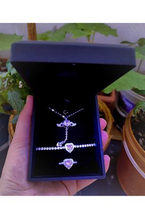 ست استیل صورتی زنانه 4 تایی HKN AVM ACCESSORİES - کد 832035919