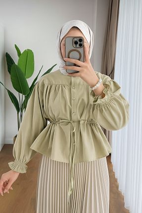 پیراهن حجاب بژ زنانه رگولار Refika Butik - کد 946767706