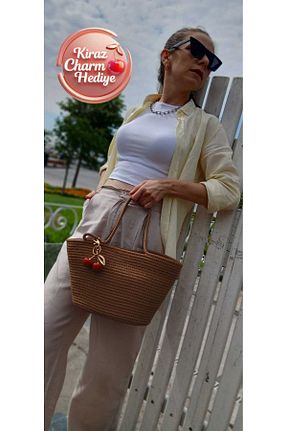 کیف دستی قهوه ای زنانه سایز متوسط ÇANTA - کد 950612921