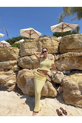 ست بالاتنه و پائین تنه زرد زنانه پلی استر sinemkivanc co - کد 946577815