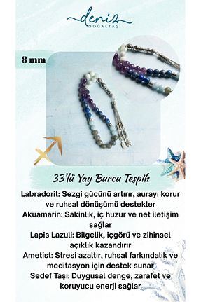 تسبیح رنگی سنگ طبیعی Deniz Doğal Taş - کد 922144851