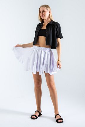 دامن سفید زنانه پنبه ای Space Fashion - کد 946233126