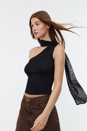 بلوز مشکی زنانه ساده Stradivarius - کد 846171406