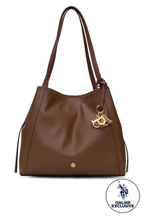 کیف دوشی قهوه ای زنانه چرم مصنوعی U.S. Polo Assn. - کد 940637287