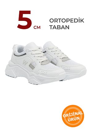 کفش اسنیکر سفید زنانه بند دار Devida - کد 813094938