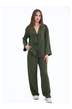 ست بالاتنه و پائین تنه سبز زنانه بافتنی fh fashionhere - کد 947071992