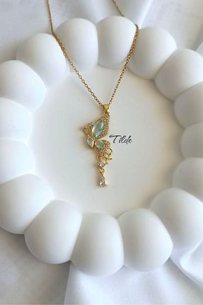 گردنبند استیل ( فولاد ) زرد زنانه استیل ضد زنگ Tilde - کد 950686197