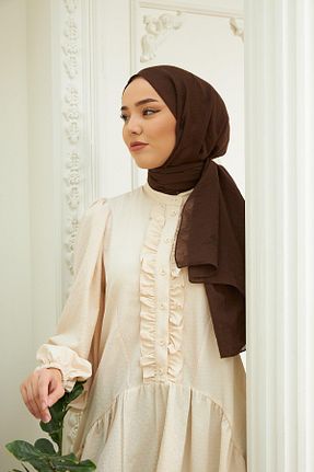 شال قهوه ای زنانه پنبه ای Silk Home - کد 732174011
