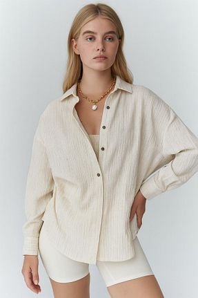 پیراهن بژ زنانه اورسایز HAKKE - کد 949631550