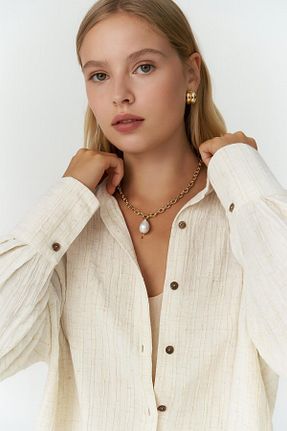 پیراهن بژ زنانه اورسایز HAKKE - کد 949631550