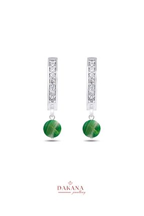 گوشواره نقره سبز زنانه 925 عیار DAKANA JEWELLERY - کد 949736790