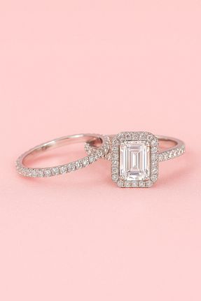 انگشتر برلیان سفید عقیق Crystal Diamond Zirconia - کد 950044099