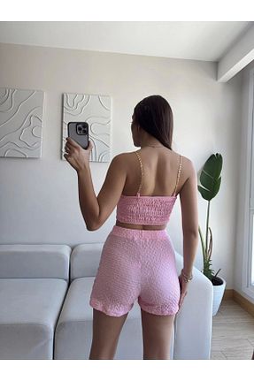 ست بالاتنه و پائین تنه صورتی زنانه بافتنی Zoom Butik - کد 950130722