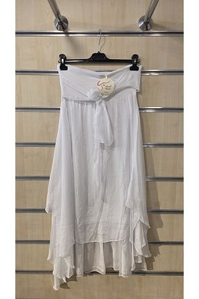 دامن سفید زنانه ابریشم Park Moda - کد 950179926