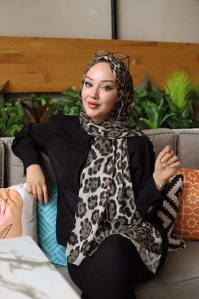 روسری خاکی شیفون Oxygen Scarfs - کد 950190188