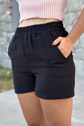 شلوارک و برمودا مشکی زنانه رگولار db didem butik - کد 950213005