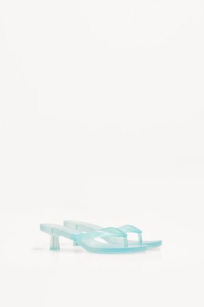 صندل آبی زنانه پاشنه پلتفرم Bershka - کد 950557010