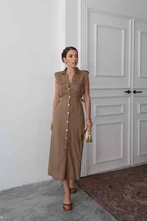 لباس قهوه ای زنانه بافتنی Swass - کد 950654060