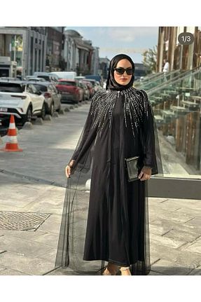 لباس مجلسی حجاب مشکی زنانه یقه دوچرخه QSS - کد 951344153