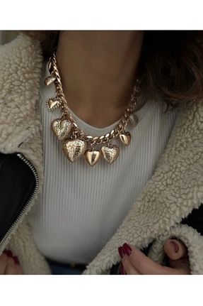 گردنبند استیل ( فولاد ) زرد استیل ضد زنگ SF ACCESORİES - کد 950867822