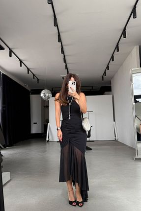 لباس مشکی زنانه بافتنی Özge Özgenç - کد 950904469